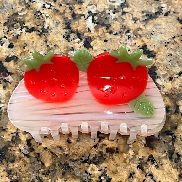 Strawberry Iridescent Claw Clip Hair Accessory - Picture 2 of 9